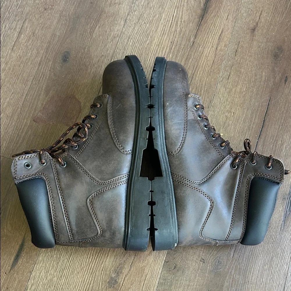Brahma Steel Toe Brown Leather Lace-Up Work Boots !! Size 10